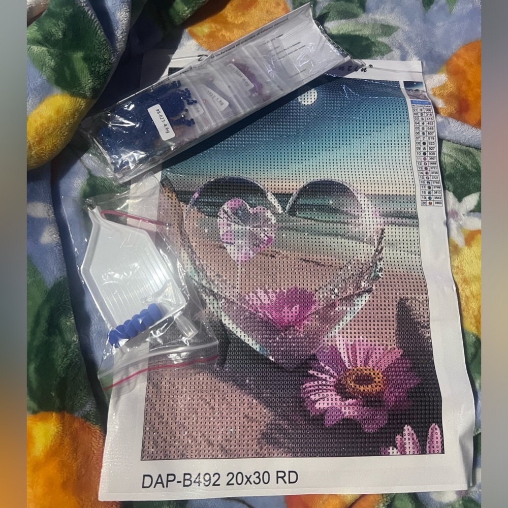 Heart on beach diamond art